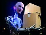 Robot carrying boxes, logistics of the future